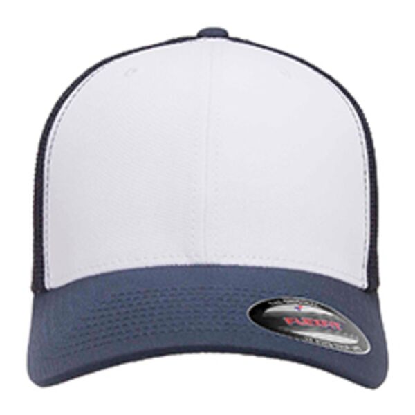 Adult Adjustable White-Front Panel Trucker Cap Thumbnail